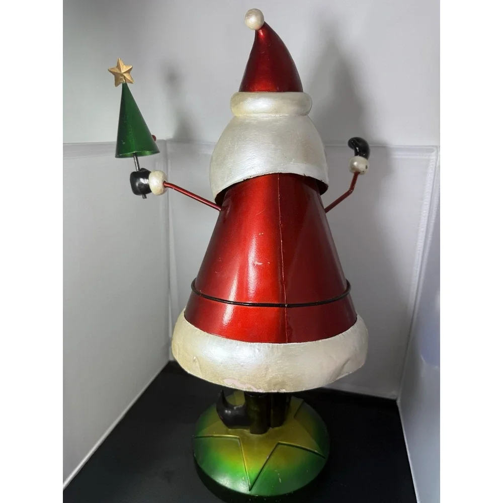 Vintage Style Metal Santa Claus Decor Wobble Bobble Body Collectible Festive 20